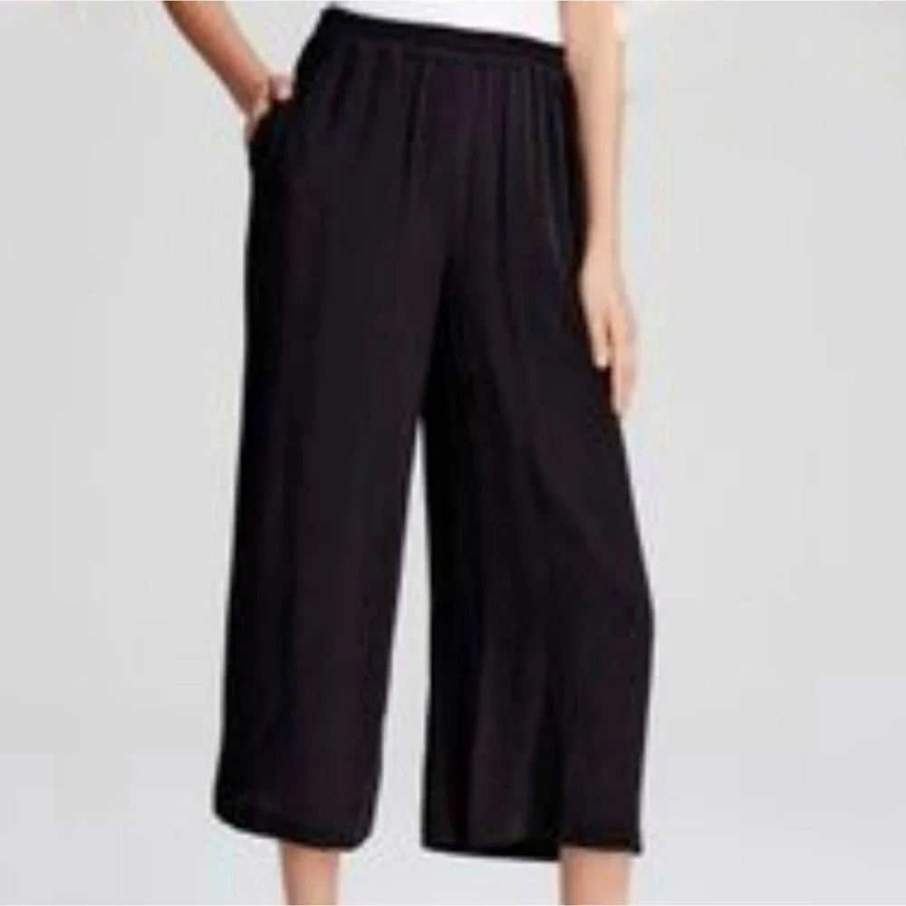 NWT Kate Spade Black Synna Pants Size XS Capri Elastic Waist Cropped - Picture 2 of 8